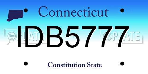 IDB5777 Connecticut License Plate