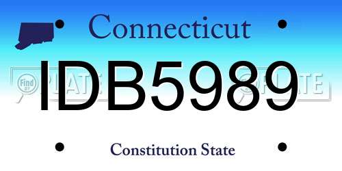 IDB5989 Connecticut License Plate