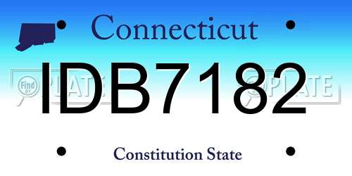 IDB7182 Connecticut License Plate