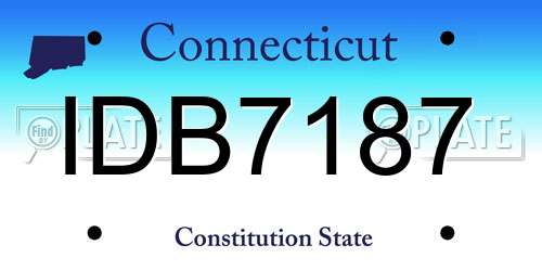 IDB7187 Connecticut License Plate