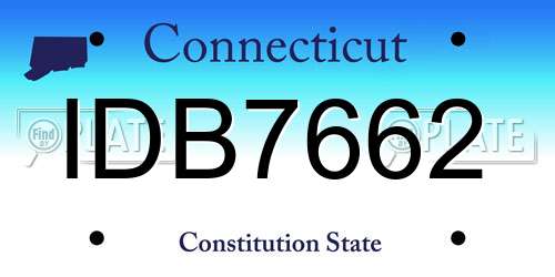 IDB7662 Connecticut License Plate