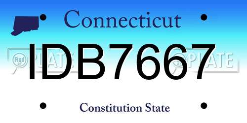 IDB7667 Connecticut License Plate