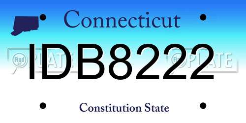 IDB8222 Connecticut License Plate