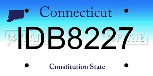 IDB8227 Connecticut License Plate