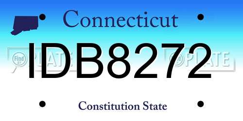 IDB8272 Connecticut License Plate