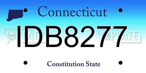 IDB8277 Connecticut License Plate