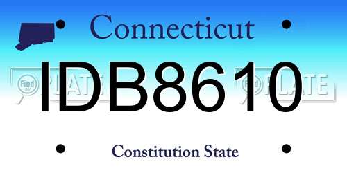 IDB8610 Connecticut License Plate