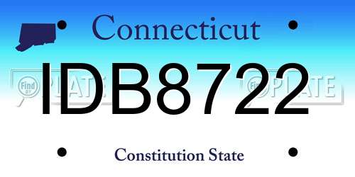 IDB8722 Connecticut License Plate