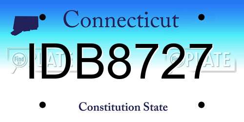 IDB8727 Connecticut License Plate