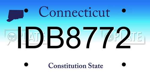IDB8772 Connecticut License Plate