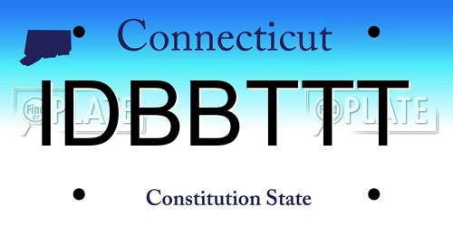 IDBBTTT Connecticut License Plate