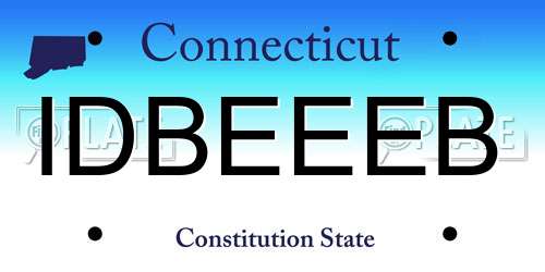 IDBEEEB Connecticut License Plate