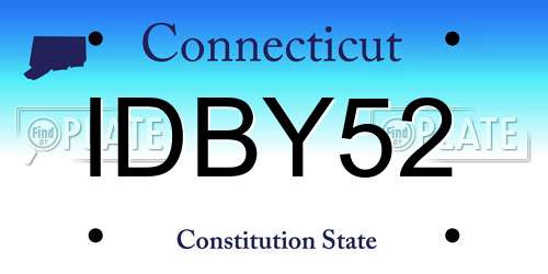 IDBY52 Connecticut License Plate