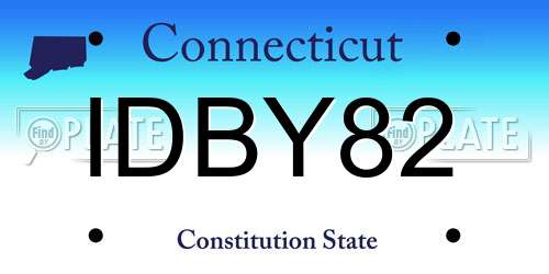 IDBY82 Connecticut License Plate