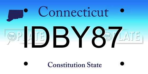 IDBY87 Connecticut License Plate