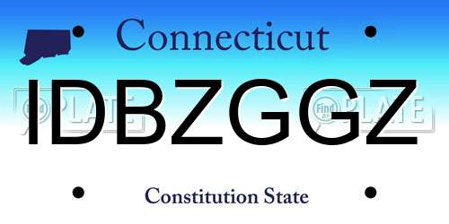 IDBZGGZ Connecticut License Plate
