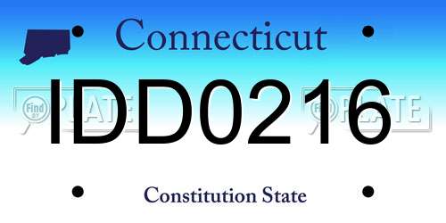IDD0216 Connecticut License Plate