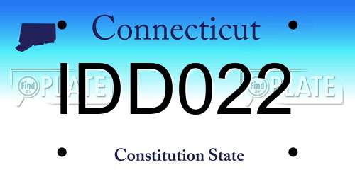 IDD022 Connecticut License Plate