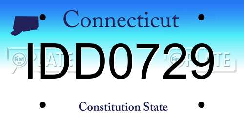 IDD0729 Connecticut License Plate