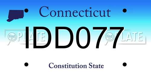 IDD077 Connecticut License Plate