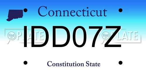 IDD07Z Connecticut License Plate