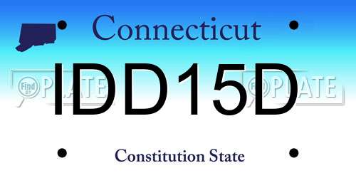 IDD15D Connecticut License Plate