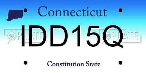 IDD15Q Connecticut License Plate