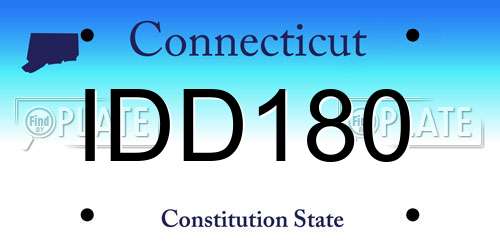 IDD180 Connecticut License Plate