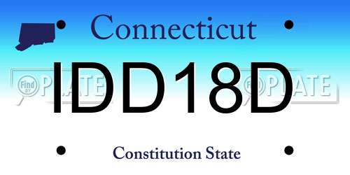 IDD18D Connecticut License Plate