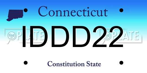 IDDD22 Connecticut License Plate