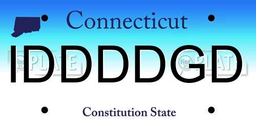 IDDDDGD Connecticut License Plate