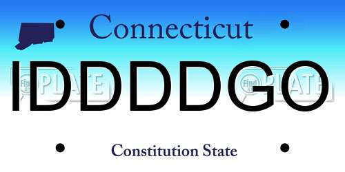 IDDDDGO Connecticut License Plate