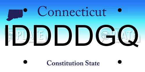 IDDDDGQ Connecticut License Plate