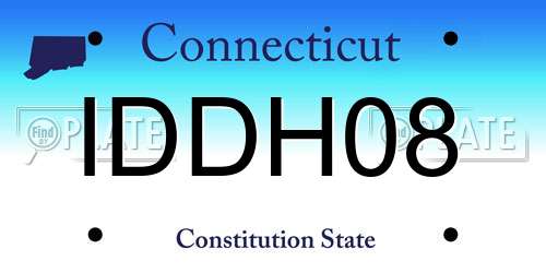 IDDH08 Connecticut License Plate
