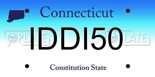 IDDI50 Connecticut License Plate