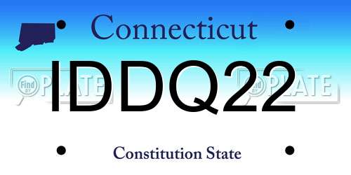 IDDQ22 Connecticut License Plate