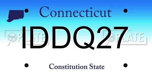 IDDQ27 Connecticut License Plate