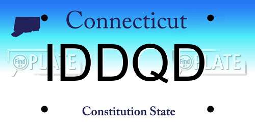 IDDQD Connecticut License Plate