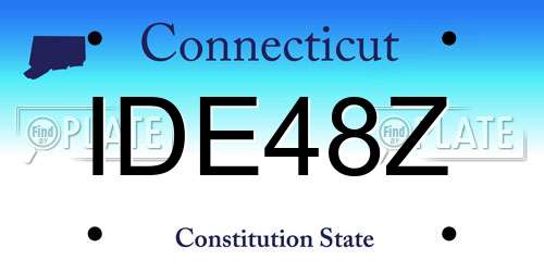 IDE48Z Connecticut License Plate