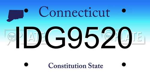 IDG9520 Connecticut License Plate