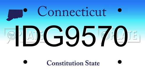 IDG9570 Connecticut License Plate