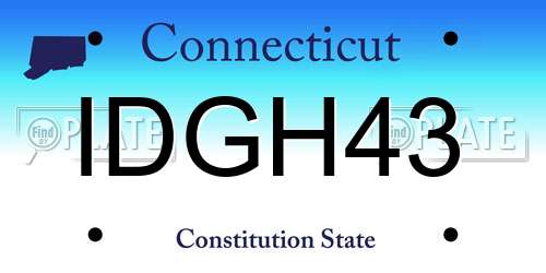 IDGH43 Connecticut License Plate