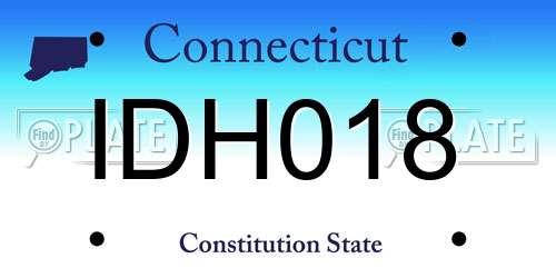 IDH018 Connecticut License Plate