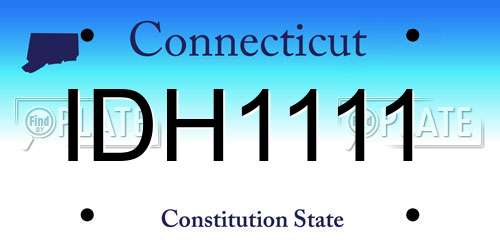 IDH1111 Connecticut License Plate