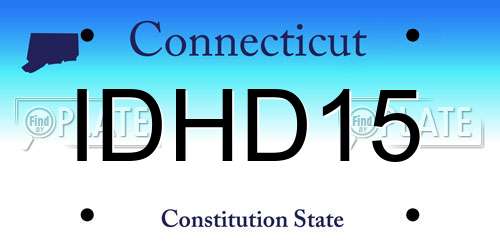 IDHD15 Connecticut License Plate