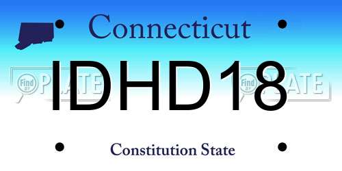 IDHD18 Connecticut License Plate