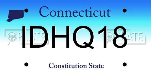 IDHQ18 Connecticut License Plate