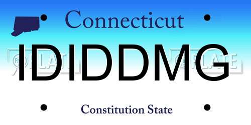 IDIDDMG Connecticut License Plate