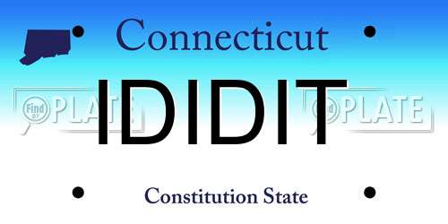 IDIDIT Connecticut License Plate