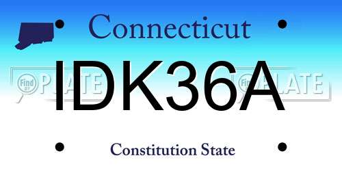 IDK36A Connecticut License Plate